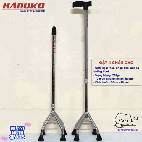 Gậy Hỗ Trợ Đi Bộ 3/4 Chân Haruko - Gậy Chống Trượt An Toàn Cho Người Cao Tuổi & Phục Hồi Vận Động