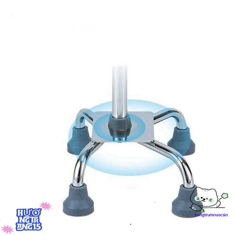 Gậy hỗ trợ đi lại 4 chân có thể điều chỉnh - Thiết bị an toàn cho người già và người khuyết tật, hỗ trợ di chuyển dễ dàng.