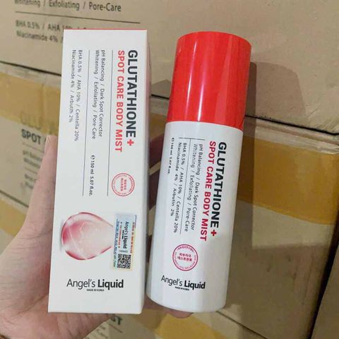 Xịt Giảm Mụn Lưng Angel's Liquid Glutathione + Centella 150ml - Làm Sáng Da, Mờ Thâm, Chăm Sóc Cơ Thể Tự Nhiên