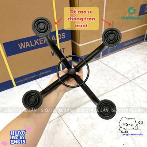 Gậy Như Ý Lucass B932 - Gậy Chống 4 Chân Nhôm Chất Lượng Cao, Điều Chỉnh Chiều Cao 72-92cm, An Toàn Cho Người Cao Tuổi