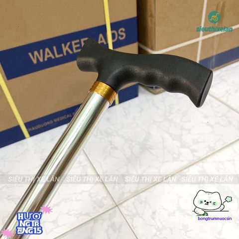Gậy Như Ý Lucass B932 - Gậy Chống 4 Chân Nhôm Chất Lượng Cao, Điều Chỉnh Chiều Cao 72-92cm, An Toàn Cho Người Cao Tuổi