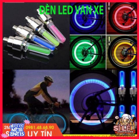 Bộ 2 Đèn LED Gắn Van Bánh Xe Đạp, Xe Máy, Ô Tô - Phát Sáng Độc Đáo Nhận Diện An Toàn Đêm Tối