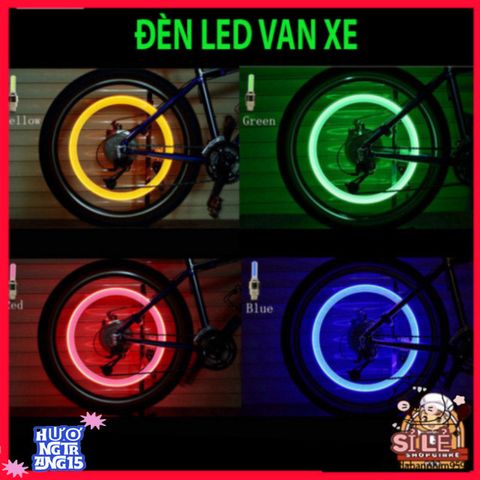Bộ 2 Đèn LED Gắn Van Bánh Xe Đạp, Xe Máy, Ô Tô - Phát Sáng Độc Đáo Nhận Diện An Toàn Đêm Tối