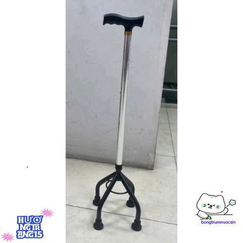 Gậy đi lại Lucass 3 chân - Cây chống hỗ trợ người già, có thể điều chỉnh chiều cao, chất liệu sắt mạ crom bền chắc.