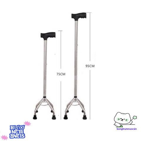 Gậy Chống Inox 3 Chân Lucass - Gậy Đi Bộ Chắc Chắn Cho Người Cao Tuổi và Người Khuyết Tật Giúp Đi Lại An Toàn