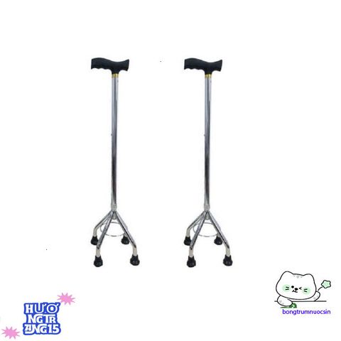 Gậy Chống Inox 3 Chân Lucass - Gậy Đi Bộ Chắc Chắn Cho Người Cao Tuổi và Người Khuyết Tật Giúp Đi Lại An Toàn