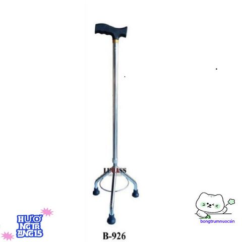 Gậy Chống Inox 3 Chân Lucass - Gậy Đi Bộ Chắc Chắn Cho Người Cao Tuổi và Người Khuyết Tật Giúp Đi Lại An Toàn