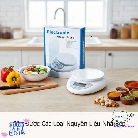 Cân Điện Tử Mini Nhà Bếp 5Kg B05 - Cân Chính Xác, Thiết Kế Nhỏ Gọn, Thích Hợp Làm Bánh, Pha Chế và Kiểm Soát Khẩu Phần
