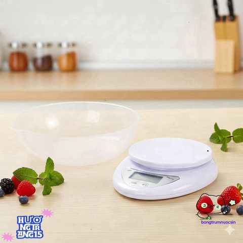 Cân Điện Tử Mini Nhà Bếp 5Kg B05 - Cân Chính Xác, Thiết Kế Nhỏ Gọn, Thích Hợp Làm Bánh, Pha Chế và Kiểm Soát Khẩu Phần