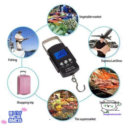 Cân Điện Tử Xách Tay 50kg/10g - Cân Sức Khỏe Với Móc Treo, Thước Dây, Độ Chính Xác Cao, Thiết Kế Nhỏ Gọn
