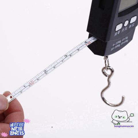 Cân Điện Tử Xách Tay 50kg/10g - Cân Sức Khỏe Với Móc Treo, Thước Dây, Độ Chính Xác Cao, Thiết Kế Nhỏ Gọn