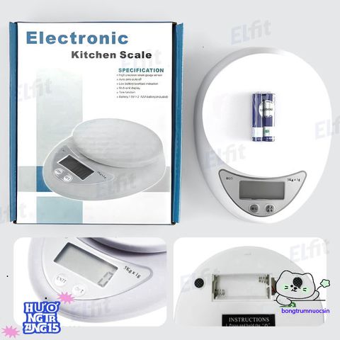 Cân Mini Điện Tử 5Kg - Cảm Biến Chính Xác, Thiết Kế Gọn Nhẹ Dễ Dàng Mang Theo, Màn Hình LCD Rõ Ràng