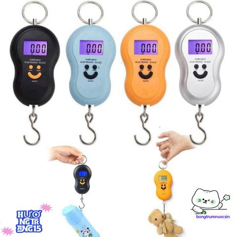 Cân Điện Tử Cầm Tay Mini Kèm Móc Treo - Cân Hành Lý Chính Xác Du Lịch Tiện Lợi, Màn Hình LCD Hiển Thị Rõ Ràng
