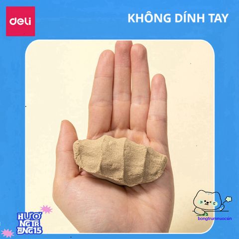 Bộ Đồ Chơi Cát Động Lực Deli An Toàn - Xô và 6 Khuôn Màu Xanh, Hồng, Vàng Dành Cho Trẻ Từ 3 Tuổi