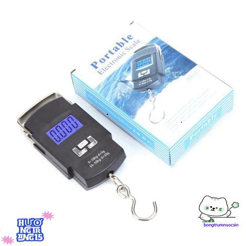 Cân Điện Tử Cầm Tay 50kg Dùng Pin AA - Màn Hình LCD Rõ Nét, Móc Treo Inox Bền Chắc, Phù Hợp Cân Hành Lý và Hàng Hóa Nhỏ