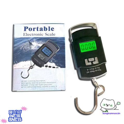 Cân Điện Tử Cầm Tay 50kg Dùng Pin AA - Màn Hình LCD Rõ Nét, Móc Treo Inox Bền Chắc, Phù Hợp Cân Hành Lý và Hàng Hóa Nhỏ