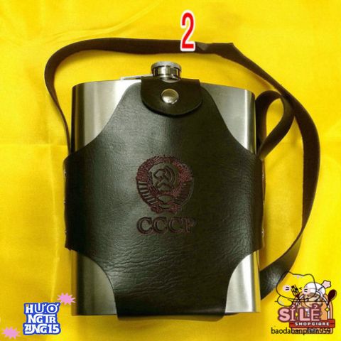 Bình Tông CCCP 3.8L - Bình Đựng Rượu Inox Cao Cấp Với Bao Da Sang Trọng, Dành Cho Du Lịch và Dã Ngoại