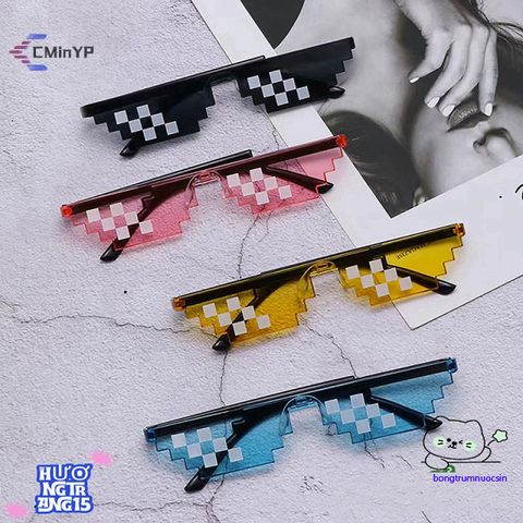 Kính Mát Retro Pixel - Kính Râm Phong Cách Game Thủ Độc Đáo Cho Nam Nữ, Chống Tia UV, Thời Trang Cá Tính