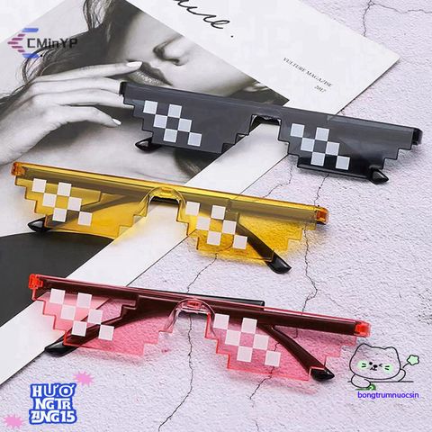 Kính Mát Retro Pixel - Kính Râm Phong Cách Game Thủ Độc Đáo Cho Nam Nữ, Chống Tia UV, Thời Trang Cá Tính