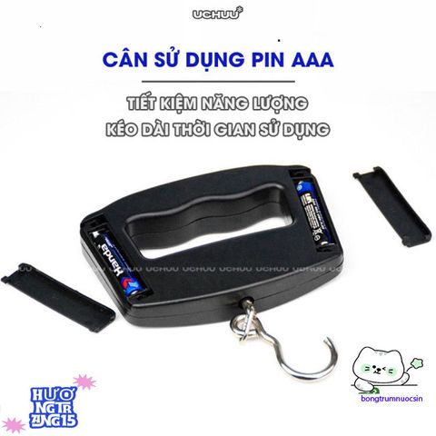 Cân Điện Tử Móc Treo UCHUU Mini - Cân Hành Lý Kỹ Thuật Số 50KG với Màn Hình LCD Rõ Ràng và Thiết Kế Gọn Nhẹ, Dễ Dàng Mang Theo