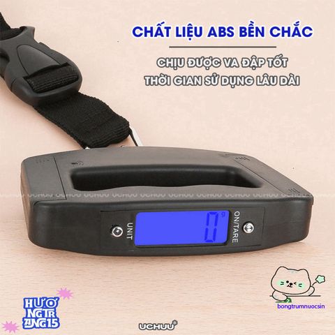 Cân Điện Tử Móc Treo UCHUU Mini - Cân Hành Lý Kỹ Thuật Số 50KG với Màn Hình LCD Rõ Ràng và Thiết Kế Gọn Nhẹ, Dễ Dàng Mang Theo