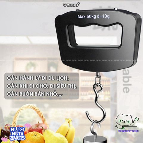 Cân Điện Tử Móc Treo UCHUU Mini - Cân Hành Lý Kỹ Thuật Số 50KG với Màn Hình LCD Rõ Ràng và Thiết Kế Gọn Nhẹ, Dễ Dàng Mang Theo