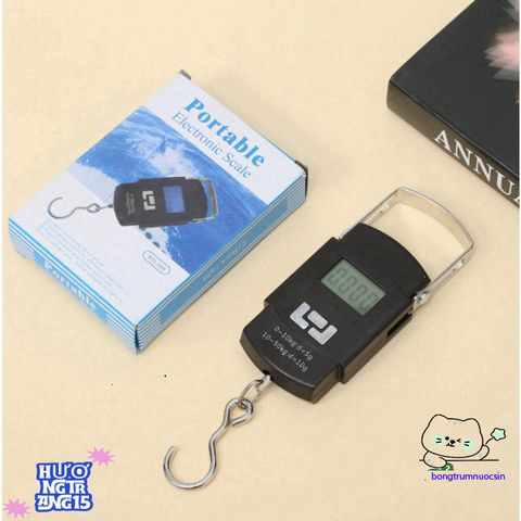 Cân Mini Điện Tử Cầm Tay 50kg Có Móc Treo và Thước Đo - Đo Lường Chính Xác Hành Lý và Hàng Hóa Tiện Dụng