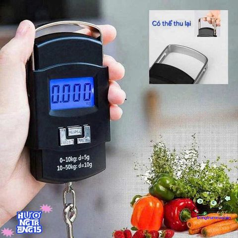 Cân Mini Điện Tử Cầm Tay 50kg Có Móc Treo và Thước Đo - Đo Lường Chính Xác Hành Lý và Hàng Hóa Tiện Dụng