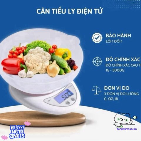 Cân Điện Tử Mini B05 - Cân Chính Xác 1g-5kg Dùng Trong Bếp - Thiết Kế Gọn Nhẹ Với Màn Hình LCD Rõ Ràng