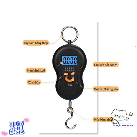 Cân Mini Điện Tử Móc Mặt Cười - Cân Cầm Tay Tải Trọng 10-50kg, Dễ Dàng Mang Theo, Độ Chính Xác Cao, Tiện Dụng Cho Mỗi Chuyến Đi