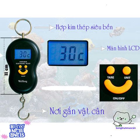 Cân Điện Tử Cầm Tay Mini 40kg Mặt Cười - Màn Hình LCD Chính Xác, Gọn Nhẹ Dễ Mang Theo, Thích Hợp Đi Chợ, Du Lịch