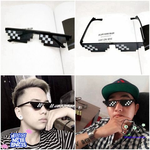 Kính Thug Life Minecraft Độc Đáo - Phụ Kiện Gamers Siêu Ngầu Chống Tia UV, Gọng Gập Dành Cho Nam Nữ