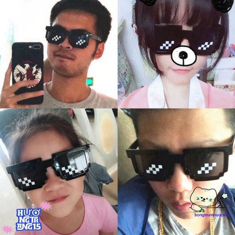 Kính Thug Life Minecraft Độc Đáo - Phụ Kiện Gamers Siêu Ngầu Chống Tia UV, Gọng Gập Dành Cho Nam Nữ