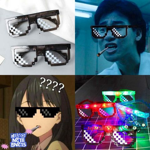 Kính Thuglife Phát Sáng LED Nobita - Kính Dự Tiệc Thời Trang Độc Đáo Cho Tiệc Tùng, Bar, Lễ Kỷ Niệm