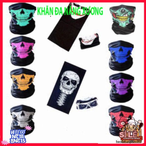 Khăn Đa Chức Năng Hình Đầu Lâu Xương Xanh Gradient - Phụ Kiện Thời Trang Mùa Hè, Vải Lanh Mát Mẻ và Co Giãn, Thoải Mái và Độc Đáo