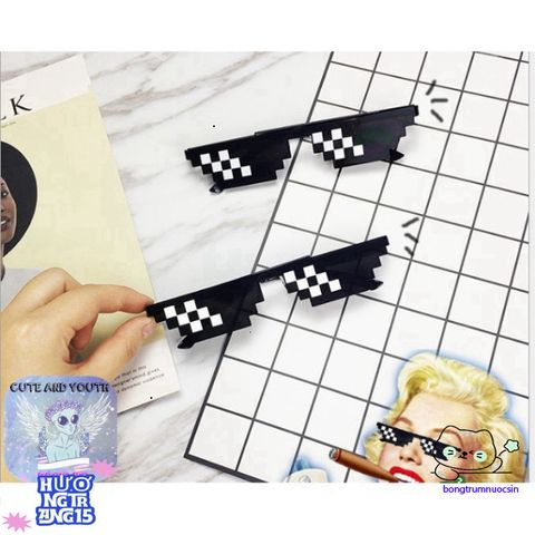 Kính Thug Life 6 Chấm Đen - Phụ Kiện Siêu Ngầu Cho Gamer, Chống Tia UV, Thể Hiện Cá Tính, Trend Thời Trang 2023