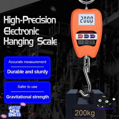 Cân Móc Điện Tử LIUJIR 200KG - Cân Kỹ Thuật Số Đa Năng Màn Hình LCD Chính Xác, Dùng Trong Gia Đình và Du Lịch