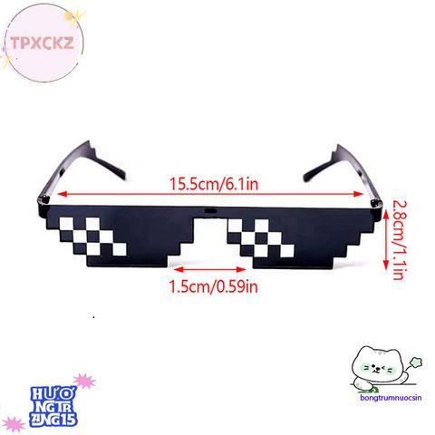 Kính Mát Pixel Robot Thug Life Retro - Kính Râm Thời Trang Độc Đáo Cho Game Thủ và Người Yêu Thời Trang