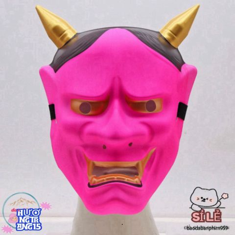 Mặt Nạ Hóa Trang Oni Noh Hannya - Biểu Tượng Quỷ Vương 2 Sừng Độc Đáo Cho Halloween và Tiệc Hóa Trang