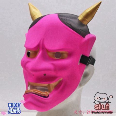 Mặt Nạ Hóa Trang Oni Noh Hannya - Biểu Tượng Quỷ Vương 2 Sừng Độc Đáo Cho Halloween và Tiệc Hóa Trang