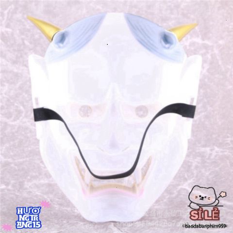 Mặt Nạ Hóa Trang Oni Noh Hannya - Biểu Tượng Quỷ Vương 2 Sừng Độc Đáo Cho Halloween và Tiệc Hóa Trang