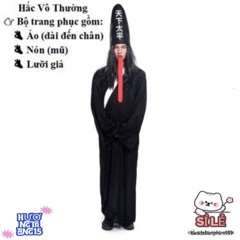 Bộ Trang Phục Halloween Cương Thi Hắc Bạch và Diêm Vương Dành Cho Người Lớn - Thời Trang Hóa Trang Bí Ẩn, Độc Đáo, Phù Hợp Cho Sự Kiện Cosplay