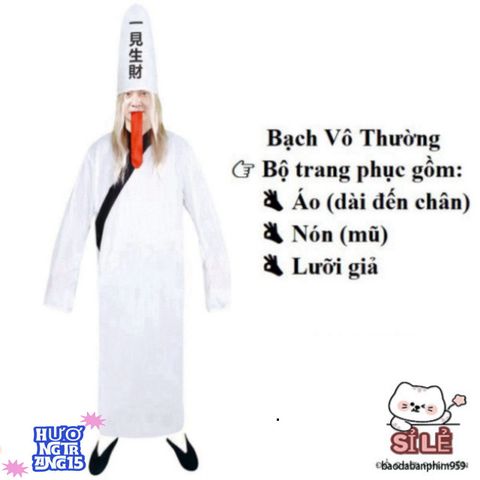 Bộ Trang Phục Halloween Cương Thi Hắc Bạch và Diêm Vương Dành Cho Người Lớn - Thời Trang Hóa Trang Bí Ẩn, Độc Đáo, Phù Hợp Cho Sự Kiện Cosplay