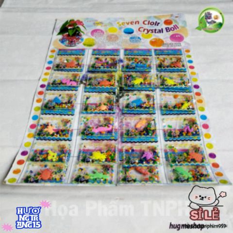 Bộ 24 Gói Hạt Pha Lê Đa Sắc Ngâm Nước - Trang Trí Hồ Bơi và Cảnh Quan Cá Kiểu Quái Vật dễ Thương cho Trẻ Em