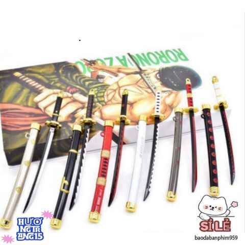 Móc Khóa Katana Zoro One Piece - Thiết Kế Độc Đáo Samurai 16cm Bằng Hợp Kim Không Gỉ - Quà Tặng Anime Thời Trang