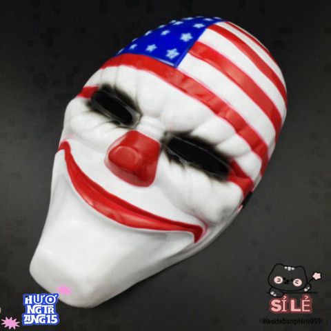 Mặt Nạ Hề Mũi Đỏ PAYDAY Cờ Mỹ - Phụ Kiện Halloween & Trung Thu Độc Đáo Cho Bữa Tiệc Barbershop