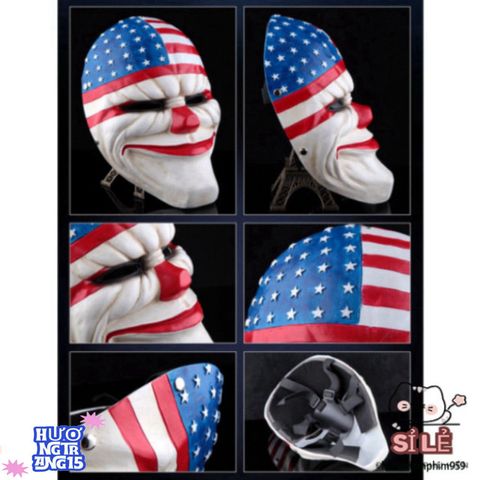 Mặt Nạ Hề Mũi Đỏ PAYDAY Cờ Mỹ - Phụ Kiện Halloween & Trung Thu Độc Đáo Cho Bữa Tiệc Barbershop