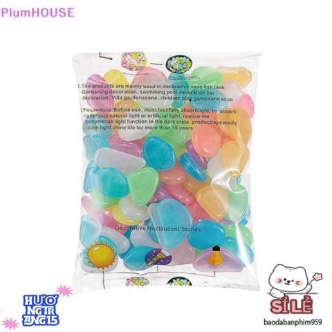 Viên Đá Phát Sáng Ban Đêm Plumhouse 100 Viên - Trang Trí Sân Vườn Hoàn Hảo!