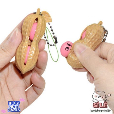 Đồ Chơi Xả Stress Hình Đậu Phộng - Móc Khóa Thú Vị Giúp Thư Giãn Tinh Thần Sau Giờ Làm Việc và Học Tập