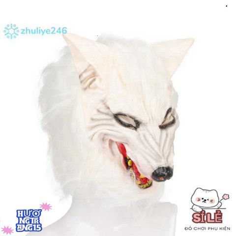 Mặt nạ sói Halloween & găng tay vinyl - Trang phục Cosplay độc đáo cho bữa tiệc ma quái và lễ hội hóa trang!